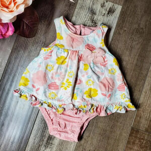 Child of Mine by Carter's Floral and Polka Dot Pastel Baby Girl Outfit Size 0-3m